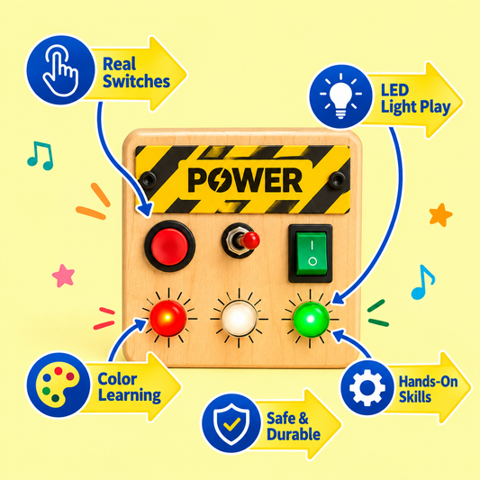 TinyThinker Wooden Light Up Switch Board